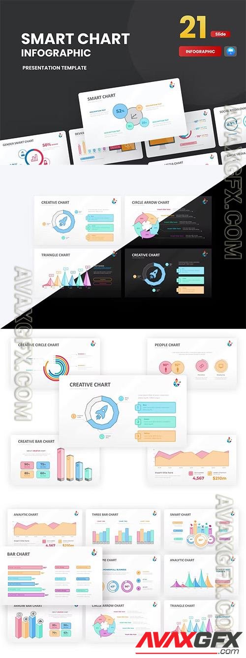 Smart Chart Infographic Outline Keynote Template