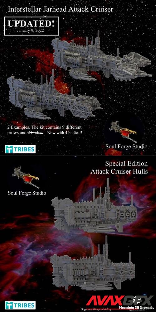 Interstellar Jarheads Attack Cruisers – 3D Printable STL