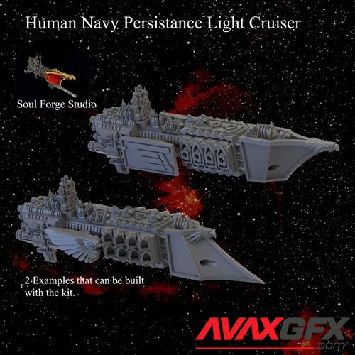 Human Navy Persistance Light Cruiser – 3D Printable STL