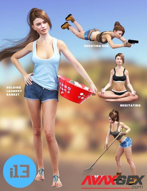 i13 75 Pose Variety Pack 2 for the Genesis 3 Female(s)