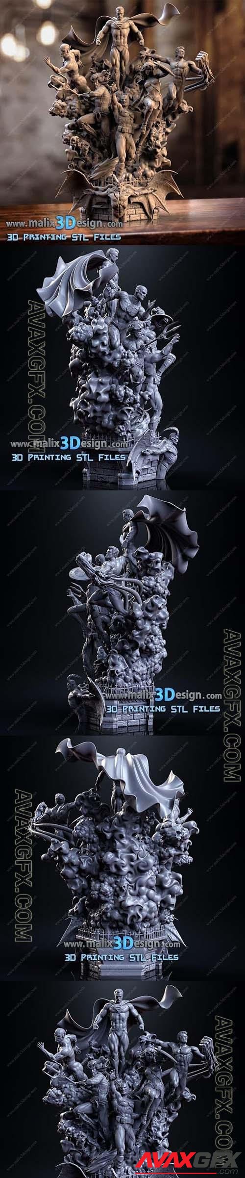 Justice League Diorama 3D Printable STLable