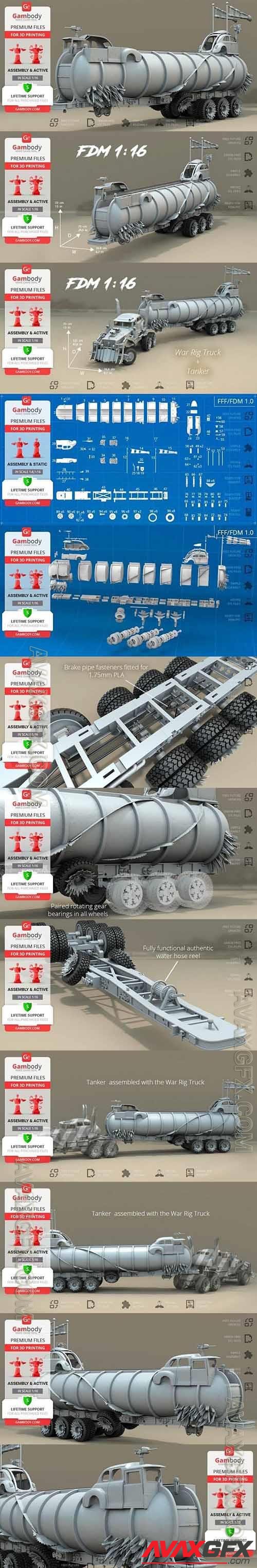 Tank Trailer - War Rig Tanker 3D Printable STLable