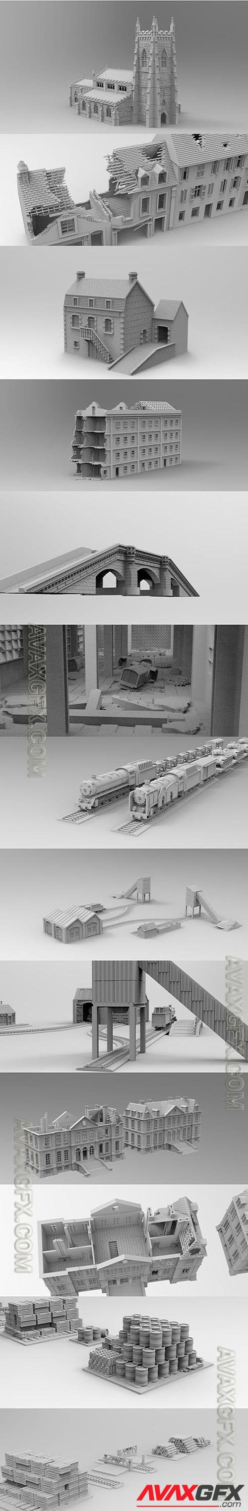 WOW Buildings War Across Europe 3D Printable STLable