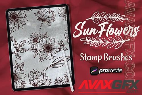 Sun Flower Brush Stamp