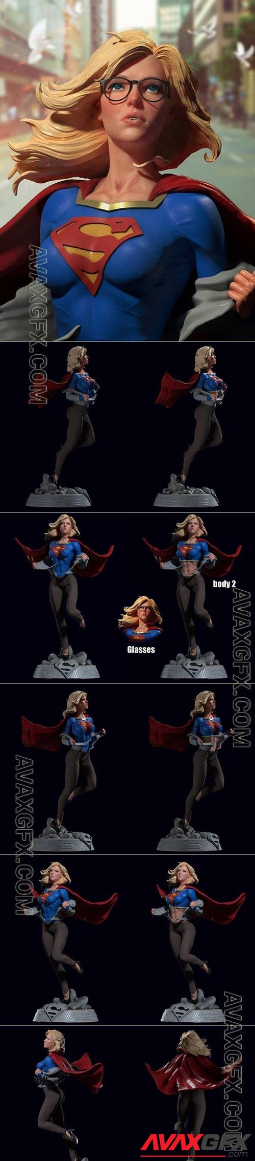 Super Girl 3D Printable STLable
