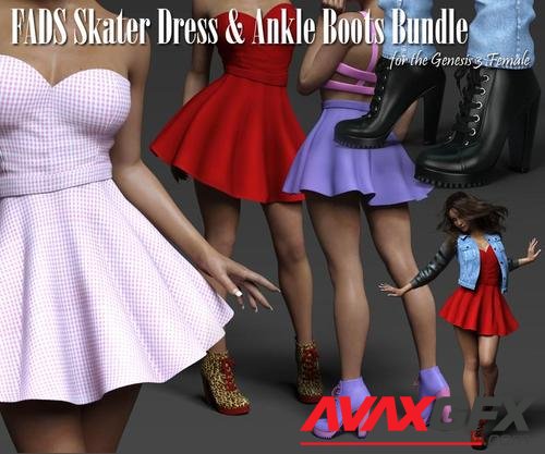 Fads Skater Dress & Ankle Boots G3F Bundle