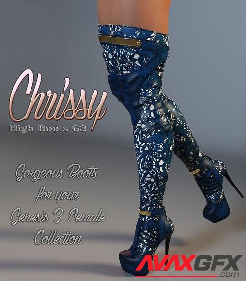 Chrissy High Boots for Genesis 3 Females