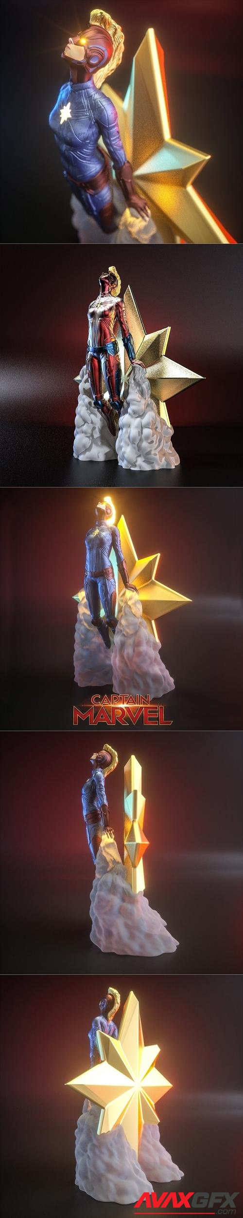 Captain Marvel blasting off – 3D Printable STL