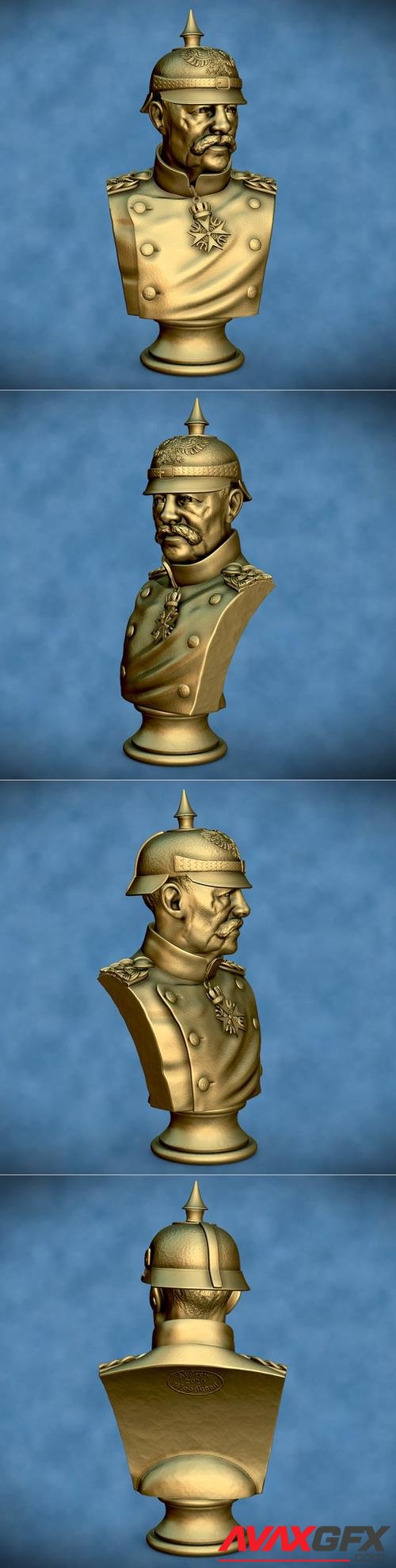 ﻿Prussian General Bust – 3D Printable STL