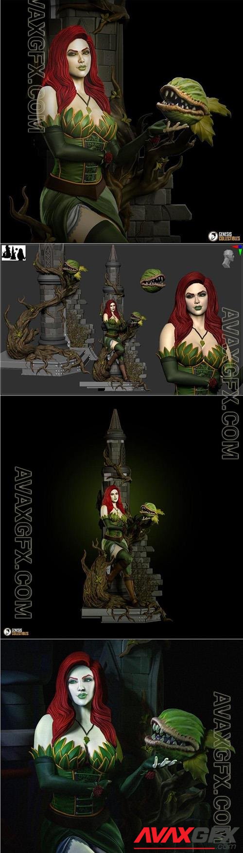 Steampunk Poison Ivy 3D Printable STLable