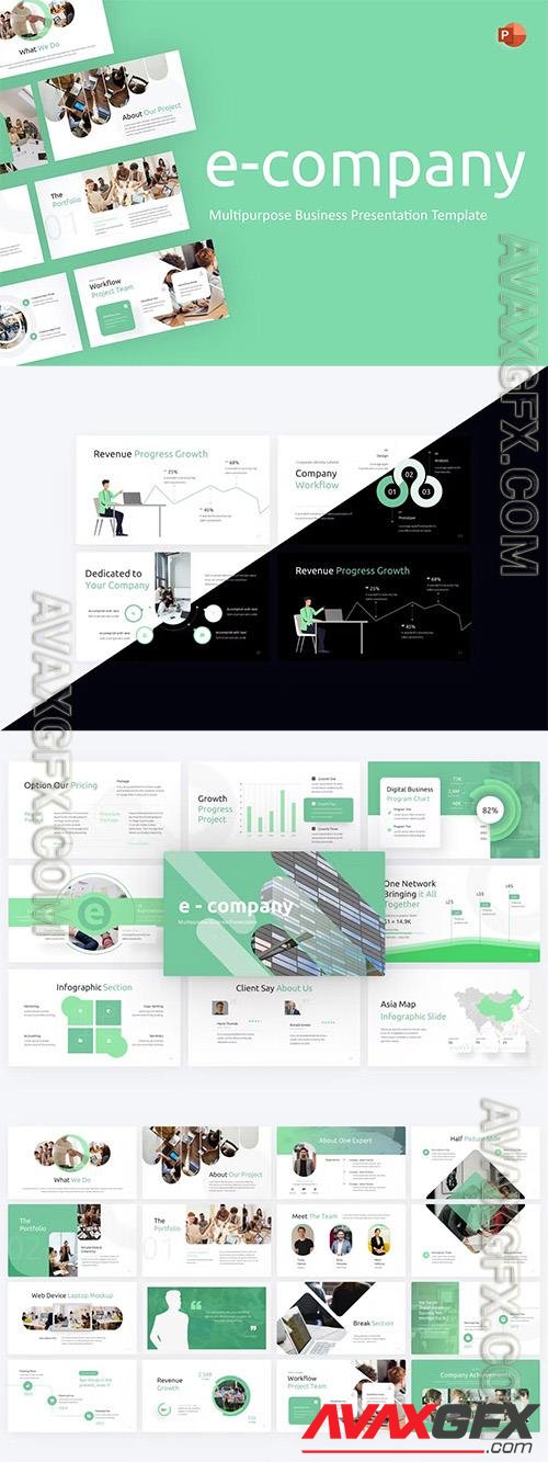 E Company Business PowerPoint Template