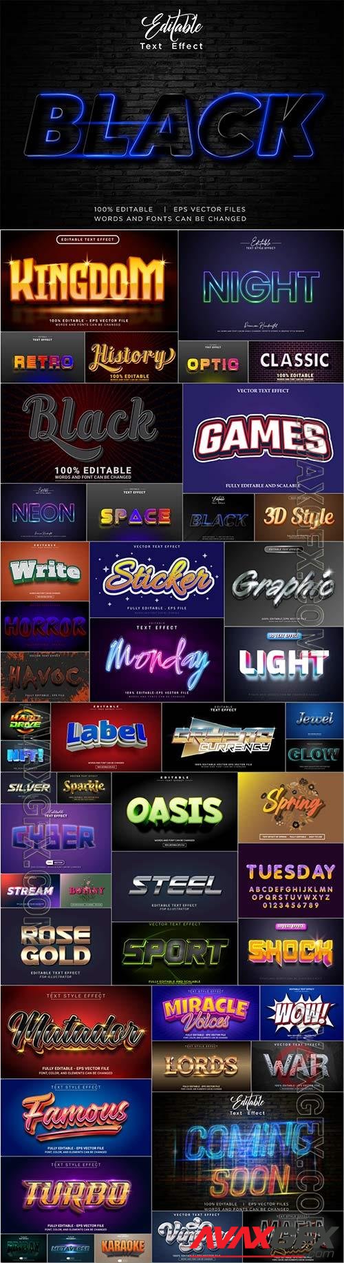 3d editable text style effect vector vol 1034