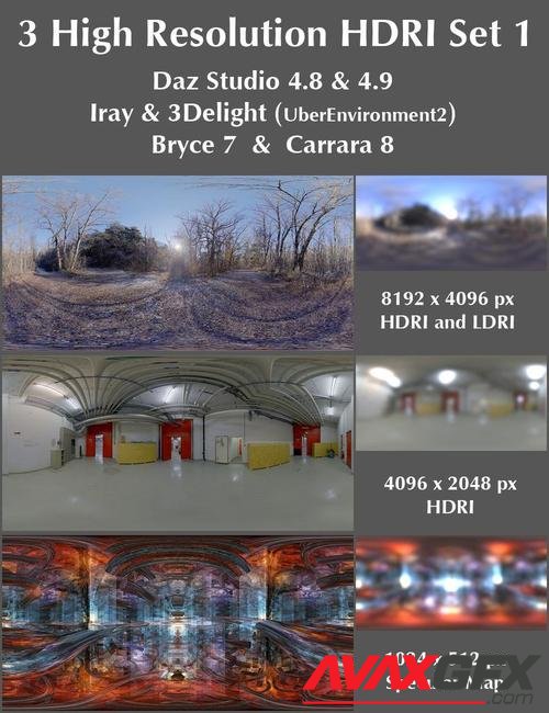 3 High Resolution HDRI Set 1