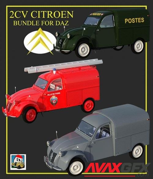 2CV FOURGONNETTES BUNDLE for DAZ