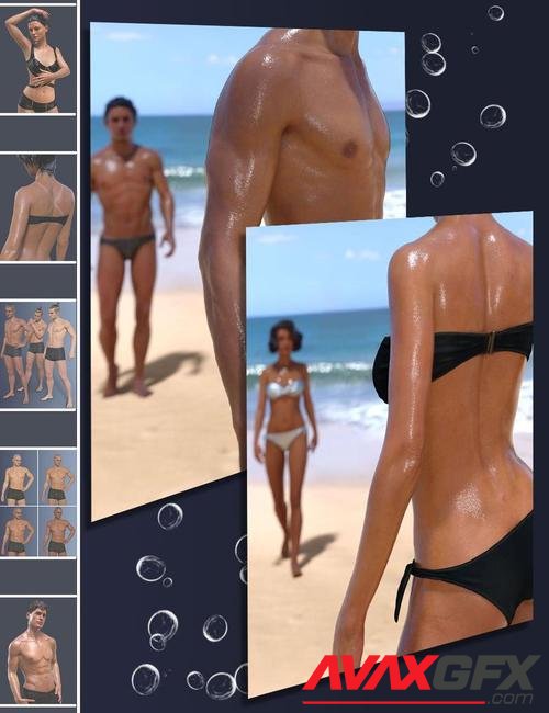 Wet and Tanned Skins for Genesis 8.1 Bundle