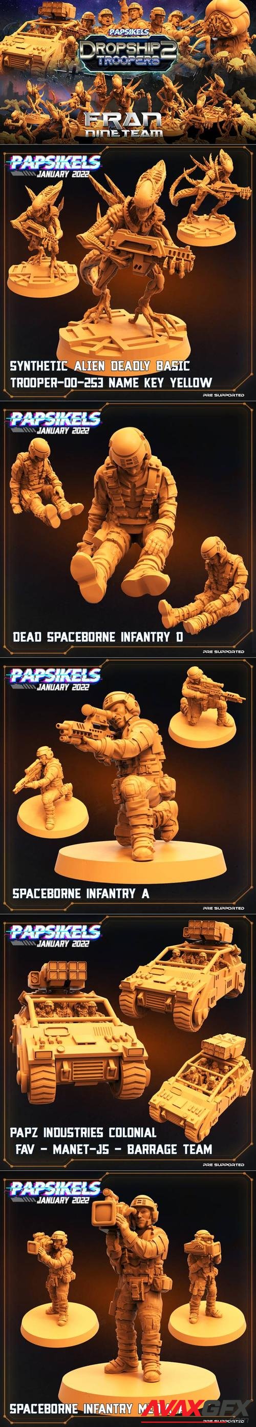 Papsikels Miniature - Dropship Troopers 2 January 2022 – 3D Printable STL
