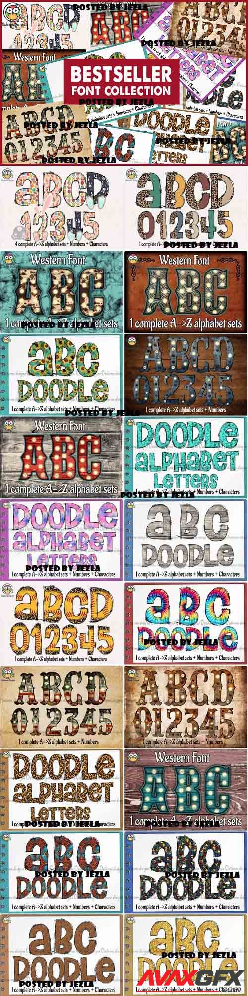 Font PNG Bundle - 20 Premium Graphics