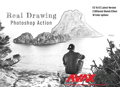 Real Drawing Photoshop Action - 7111399