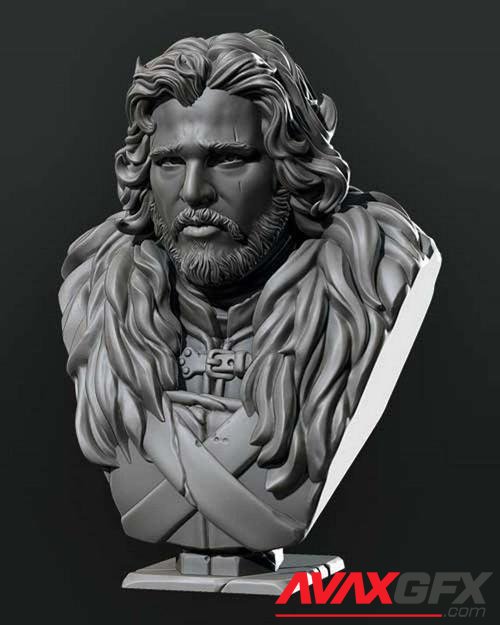 Jon Snow Night's Watch Edition Bust – 3D Printable STL