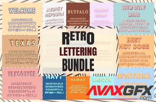 Retro Lettering Bundle - 30 Premium Graphics