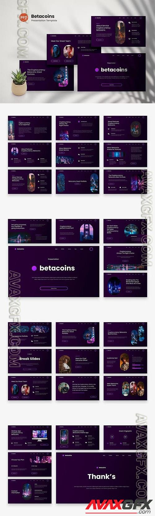 Betacoins - Cryptocurrency PowerPoint Template