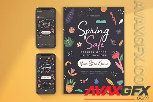 Spring Sale Event Flyer Set FRUQL96