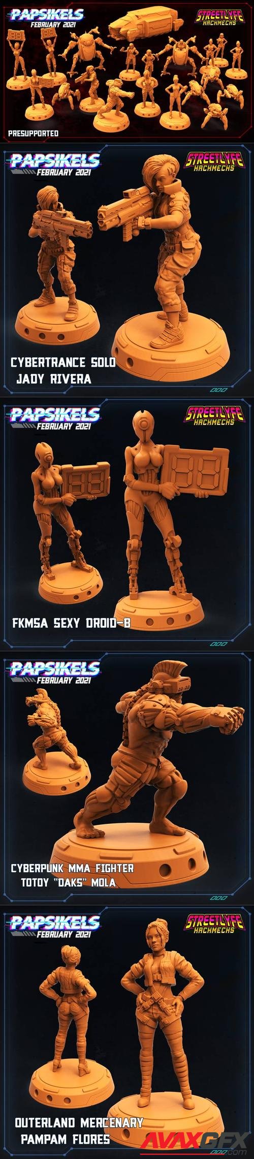 Papsikels Miniatures - Cyberpunk February 2021 – 3D Print