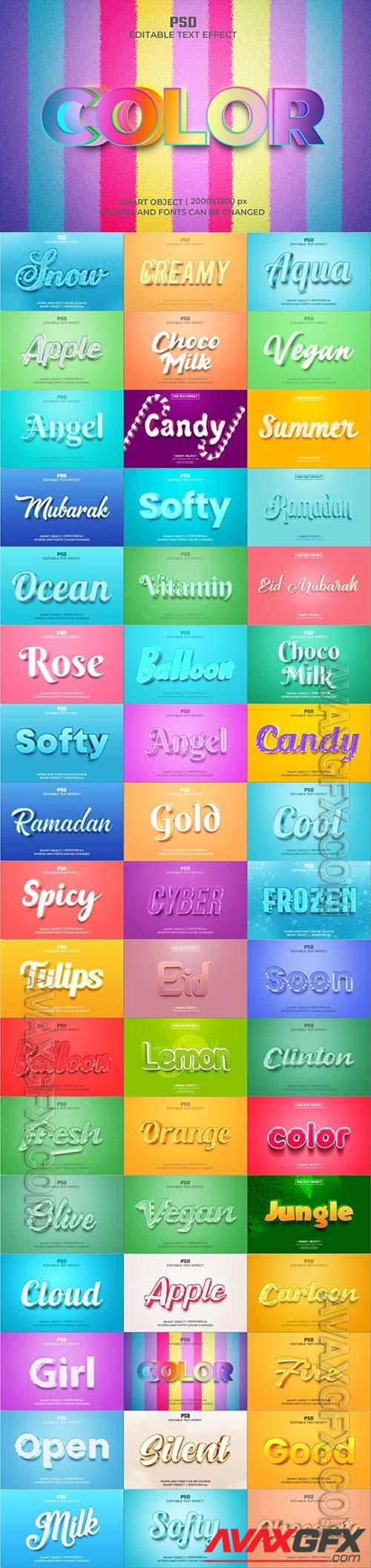 50 Psd text effect set vol 461