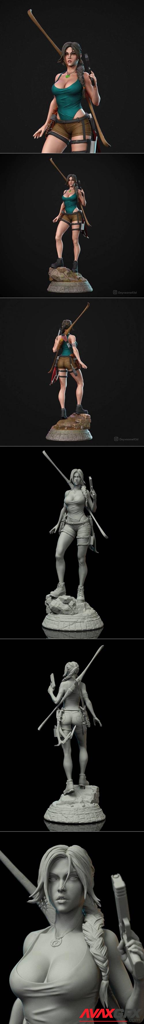 Lara Croft Tomb Raider Fan Art Statue – 3D Print
