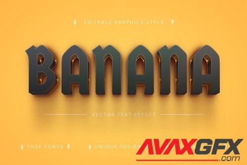 Yellow Banana - Editable Text Effect - 7129741
