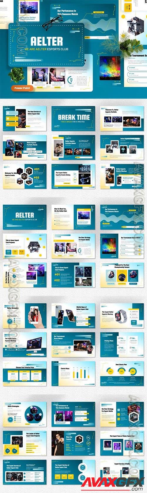 Aelter - Esport Club Powerpoint, Keynote and Google Slides Template