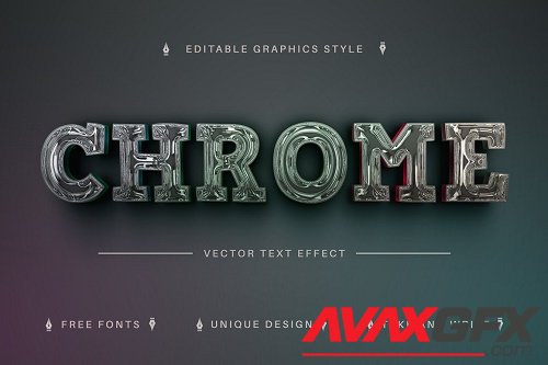 Dark Chrome - Editable Text Effect - 7130441