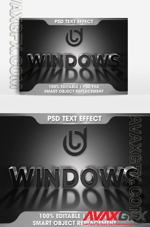 Windows text effect Text 3D correction