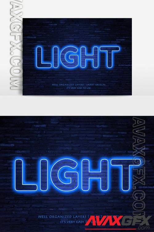 Light Neon Text Effect Vector Graphic Element