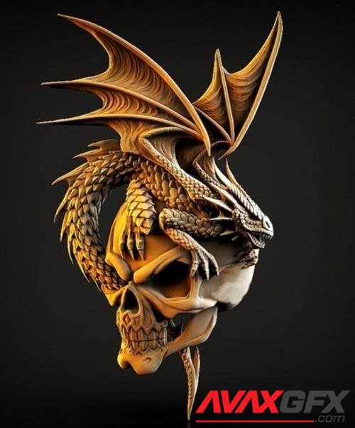 Skull and dragon – 3D Print