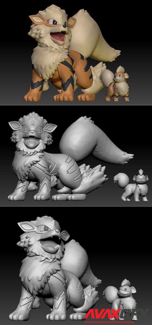 Pokemon Growlithe Arcanine – 3D Print