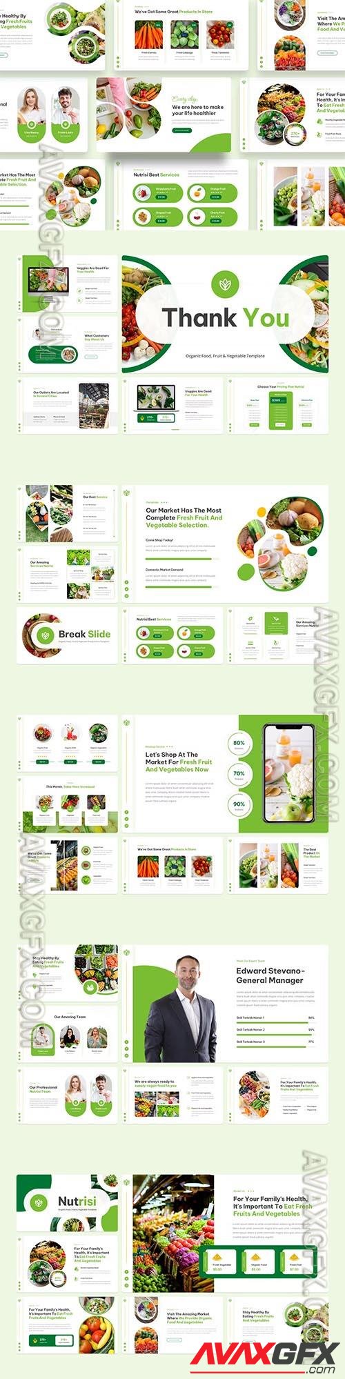 Organic Food, Fruit & Vegetable Powerpoint, Keynote and Google Slides