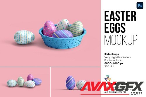 Easter Eggs Mockup - 3 Views - 7139615