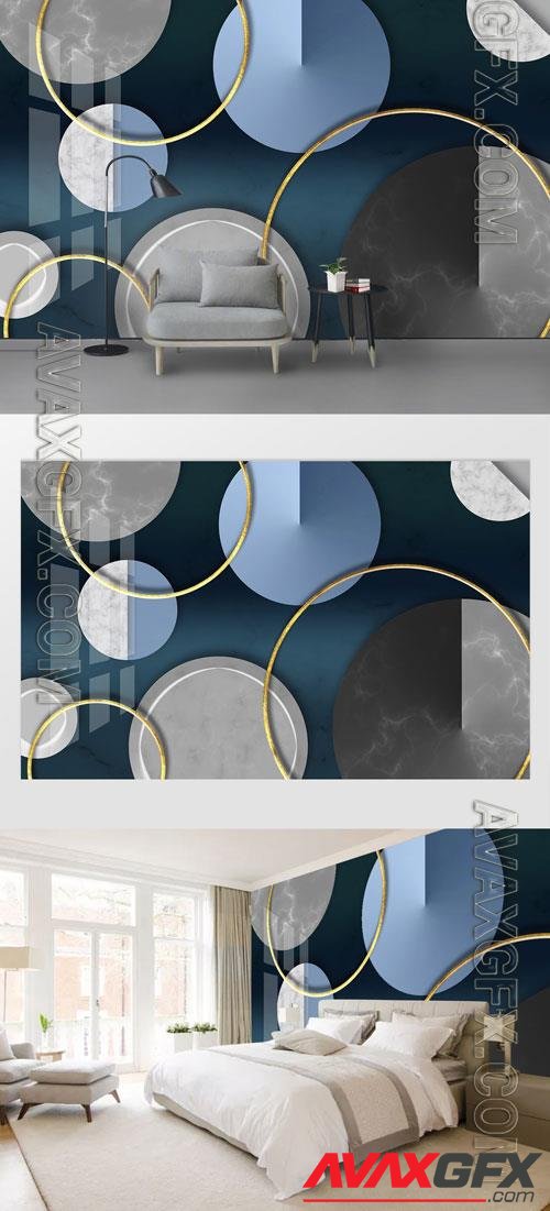 Modern geometric circular marble texture background wall