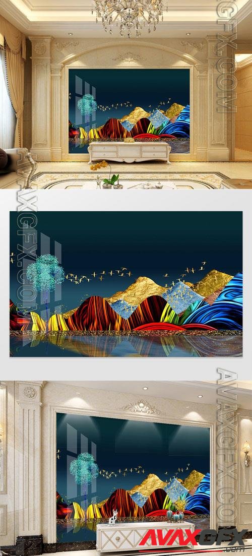 Landscape new style abstract ancient background wall