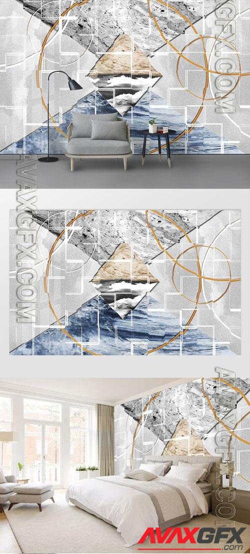 Geometric marble texture style light luxury background wall