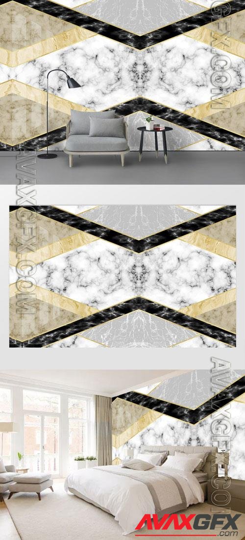 Geometric marble tile lines modern background wall vol 5