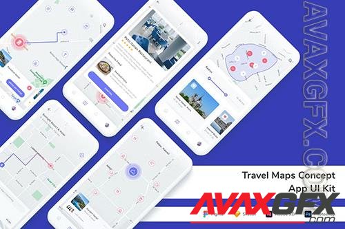 Travel Maps Concept App UI Kit