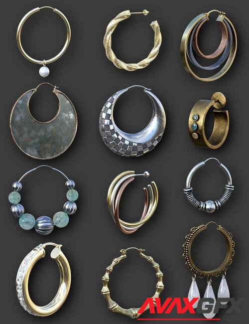 Hoop Earrings Collection for Genesis 8 and 8.1 Females