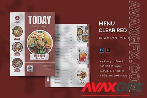 Clear Red - Restaurant Menu