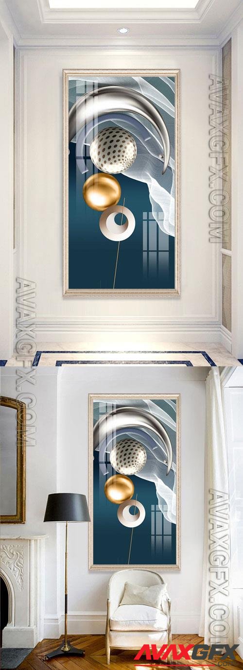 Modern geometric light luxury Chinese style porch decoration painting