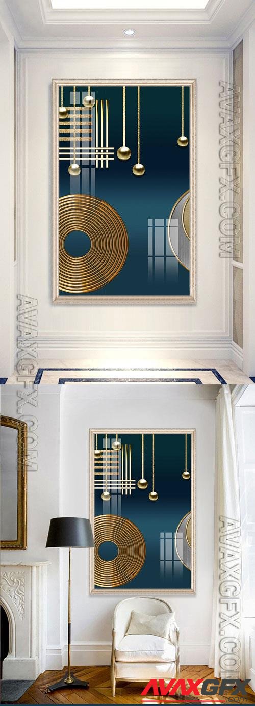 New Chinese modern style geometric texture decorative painting