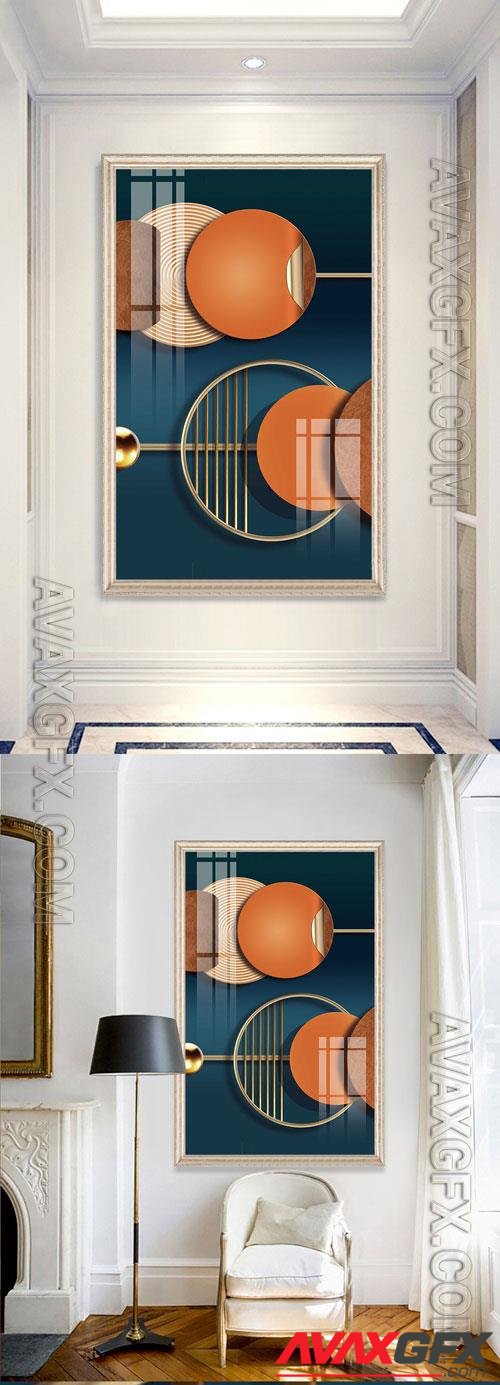 Geometric modern light luxury embossed porch decorative painting