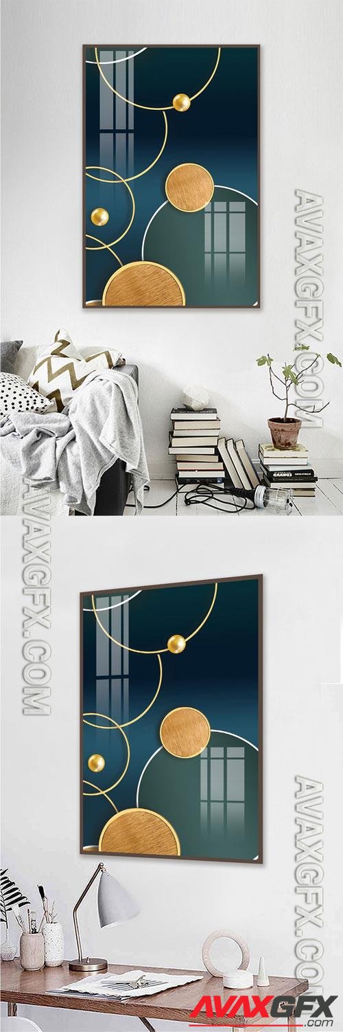 Modern geometric abstract circular relief decorative painting