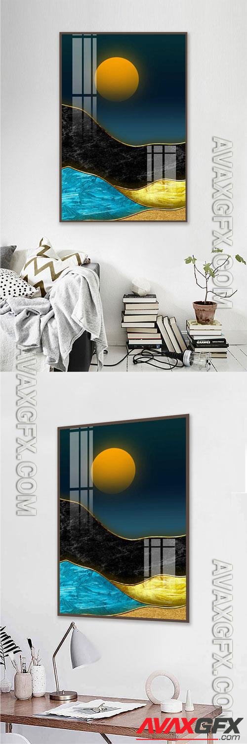 Abstract simple geometric relief decorative painting